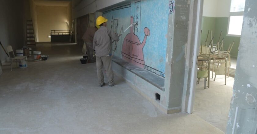 La obra en la escuela Comercial tiene un avance del 60%, con inversión de más de $4 millones